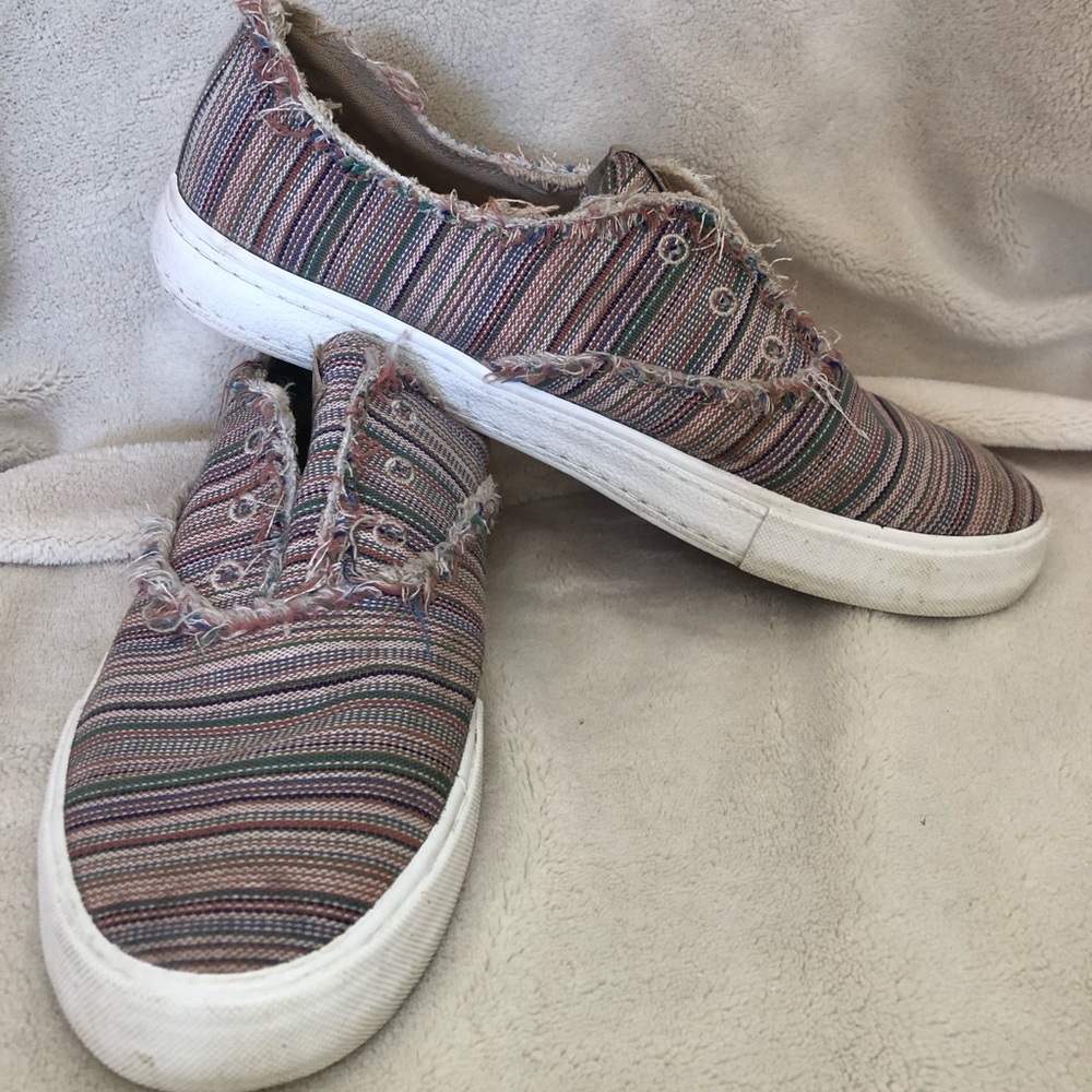 Rocket Dog multi colored slip on frayed sneakers
